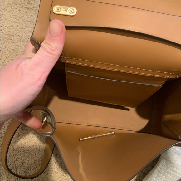 ZAC Zac Posen Eartha Iconic Top Handle Convertible Leather Backpack in Camel - Picture 9 of 10